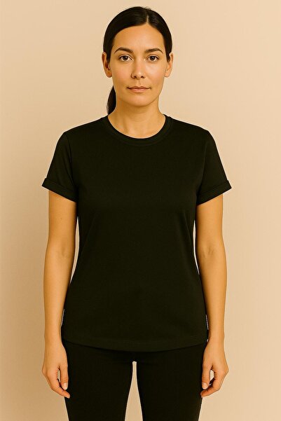 vikitekno guler rotund Tricou pentru femei cu mâneci pliate, îngust, cu centură croială