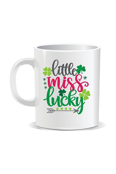 OEM Personalized mug with March 1st message, Little Miss Lucky - White interior