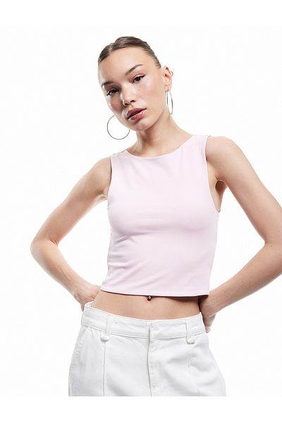 Koton New Season Crew Neck Sleeveless Slim Fit Cotton Basic Crop Tank Top
