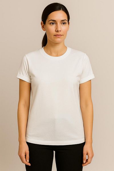vikitekno Cycling Collar Sleeves Fold Slim Fit Belt Top Women's T-Shirt