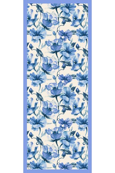 TUA İPEK Organic Viscose Silk İnci̇ra Shal - Floral Pattern