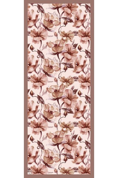 TUA İPEK Organic Viscose Silk Incira Shawl 75X195Cm - Floral Patterned