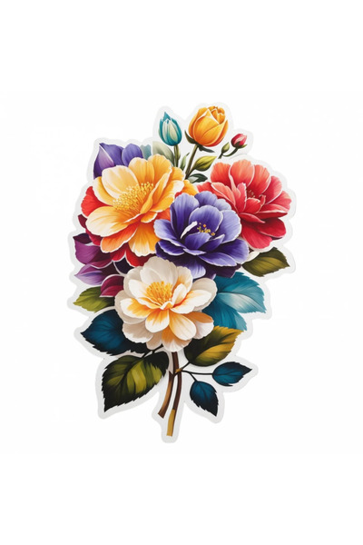 INOVATIX Set de 8 piese, autocolant buchet de flori Consolida, INOVATIX®. 6 cm