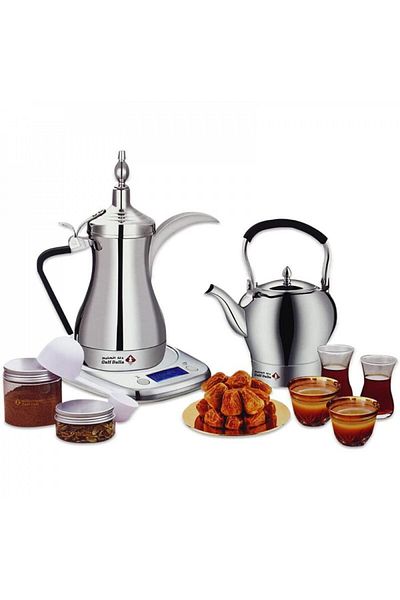DLC The luxurious Gulf Dallah set for preparing Arabic tea and coffee, 1 liter capacity, 1000 watts