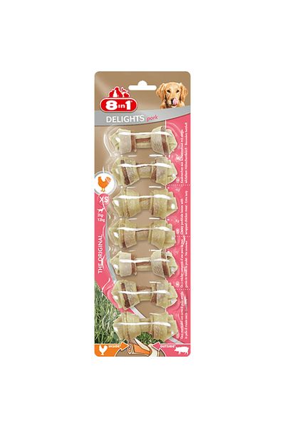 8in1 Delights Pork Bones Xs 7Ct