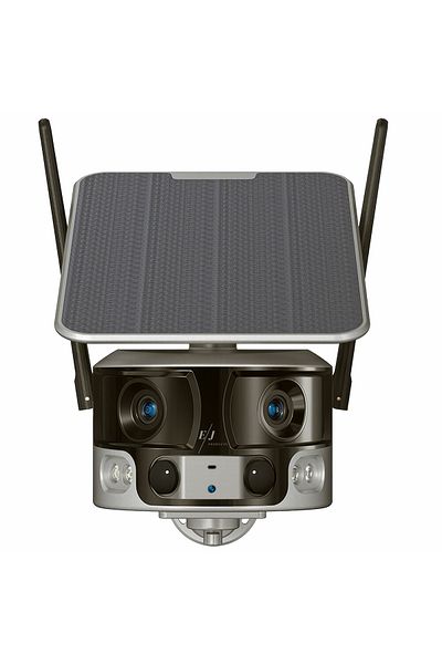 Spionescu Solar-powered surveillance camera, 4G, 4K, 8MP, AI human detection, 180° panoramic view