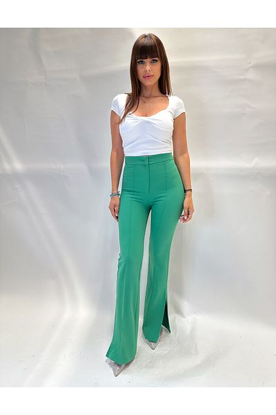 IFASTFASHION Flared pants with front opening – modern and elegant cut