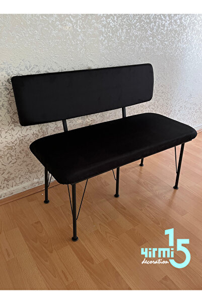 Yirmi15 Metal Ayaklı Metal Alt Kasalı Modern Sırtlı Bench Düz Bench Balkon Pu...