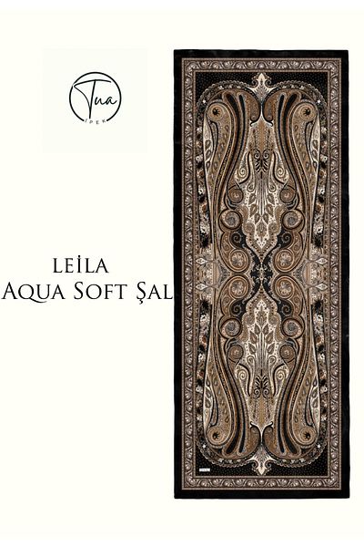 TUA İPEK Leila Aqua Soft Coton Shal - Ethnic Patterned