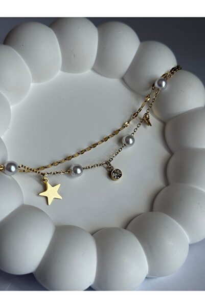 PileaD Charmli Pearl and Zircon Stone Guaranteed 316L Steel Anklet