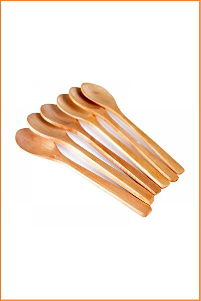 EZMK EV GEREÇLERİ Bamboo Spice Spoon Set of 6, Mini Bamboo Wooden Spoon Spice Spoon