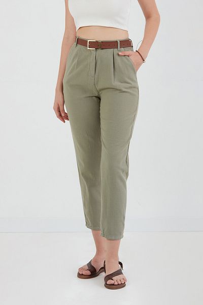 Fulla Moda Linen Trousers with Zipper Pockets