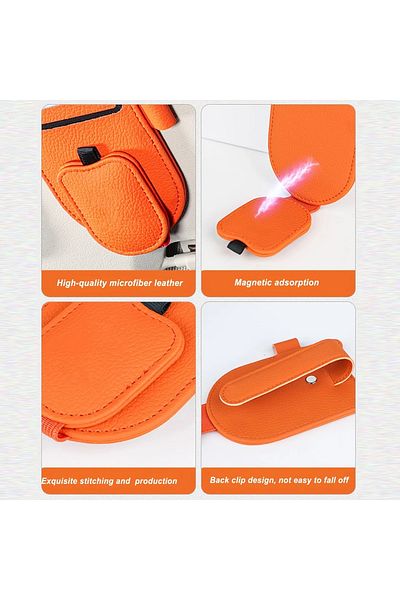 GlassySKY Magnetic Car Glasses Holder with Card and Pen Slot,Glasses Accessory Practical Easy to Use and Access