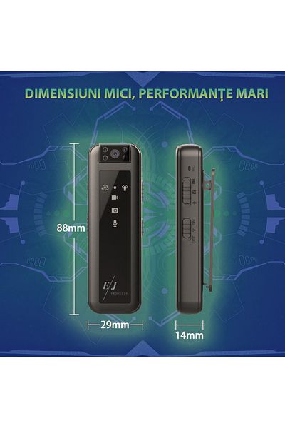Spionescu Body camera, full HD body cam, 12 MP, 600mAh battery, 5 hours continuous recording
