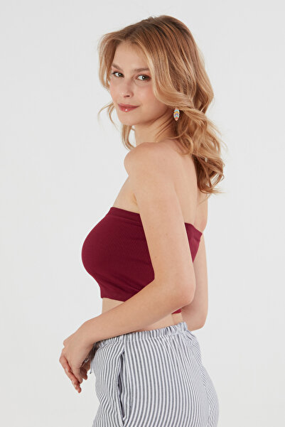 Fulla Moda Ribbed Strapless Seamless Bustier