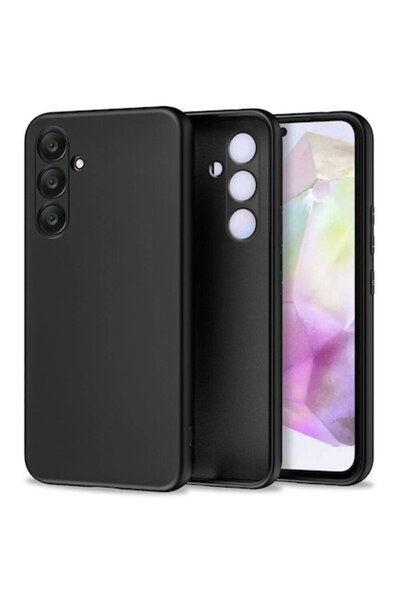 bzstore Husa pentru Samsung Galaxy A55 5G, Silicon Negru, Protectie Camera, S...