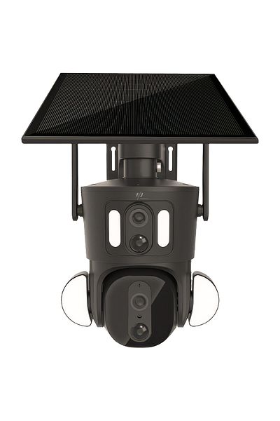 Spionescu Dual surveillance camera, Q32, 4G, 4MP, PTZ, CCTV, IP 66, 9W solar panel, 360º panoramic view