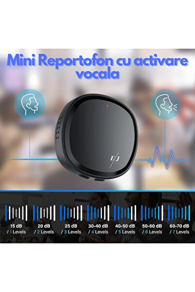 Spionescu Mini reportofon digital cu microfon magnetic ascuns, activare vocală, player MP3, Z13