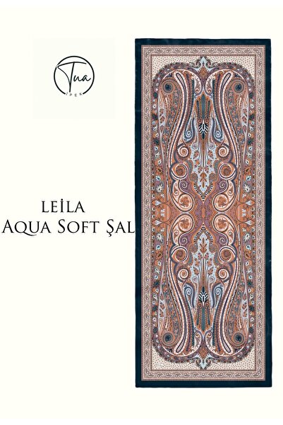 tuaipek شال LEILA AQUA SOFT COTON - منقوش عرقيًا