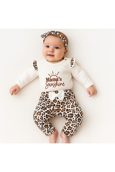 mia mia Baby Girl 3 Piece Leopard Combination – Elegance and Comfort Together