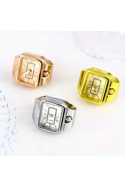 Bozhi Luxury Ring Watch – Rose Gold, Gold and Silver Color Options – Roman Numeral Quartz Movement, Gift