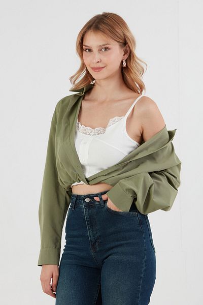Fulla Moda Basic Body Λεπτομερές Πουκάμισο