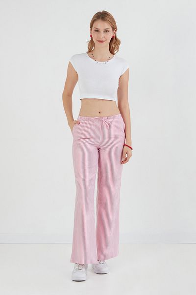 Fulla Moda Striped Tie Waist Palazzo Pants