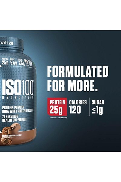 Dymatize Iso 100 Isolated Whey Protein + Body Builder Shaker, 25g of Protein, 5.5g BCAAs Gourmet Chocolate 5
