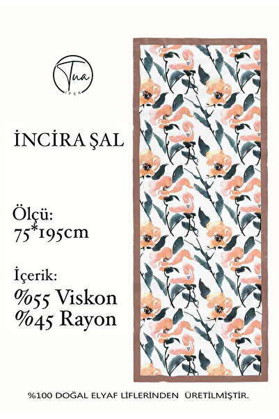 tuaipek شال من حرير الفسكوز العضوي İncIRA - منقوش بالزهور