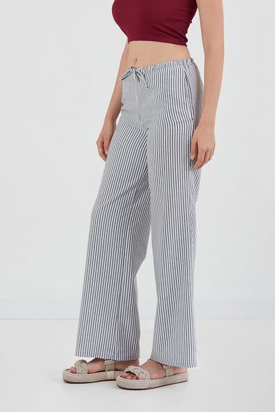 Fulla Moda Striped Tie Waist Palazzo Pants