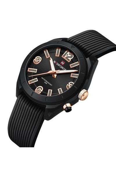 Naviforce Sleek and Elegant Analog Wrist Watch with Water Resistance and Premium Silicone Strap