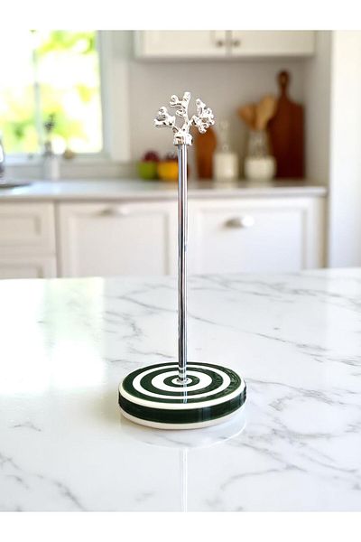 ferayhome Paper Towel Holder Roll Napkin Holder Kitchen Accessory Ceramic Green Classic Zebra Silver - Feray Home