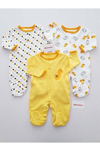 ilkimbebe ثوب فضفاض للأطفال مكون من 3 قطع منقوش على شكل كتكوت