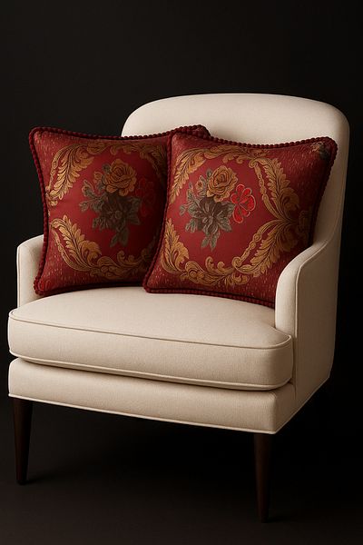 style iconic Vintage Floral Embroidered Throw Pillow with Removable Cover – Set of 2 (45x45 cm)