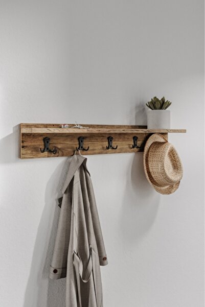 Afilli Atlas Portmanto Duvar Askılığı Elbise Askılığı Atlas Çam ( 85 cm )