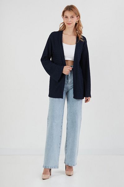 Fulla Moda Basic Wrinkle Fabric Kimono