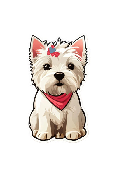 INOVATIX Set of 8 pieces, Westie sticker with clip, INOVATIX®. 6 cm