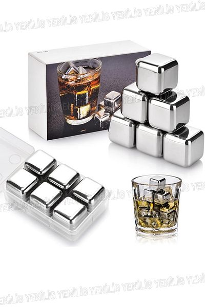 Yenilig 4-Piece Stainless Steel Whiskey Stones – Flavor Preserving Cubes with Ice-Free Cooling Experience