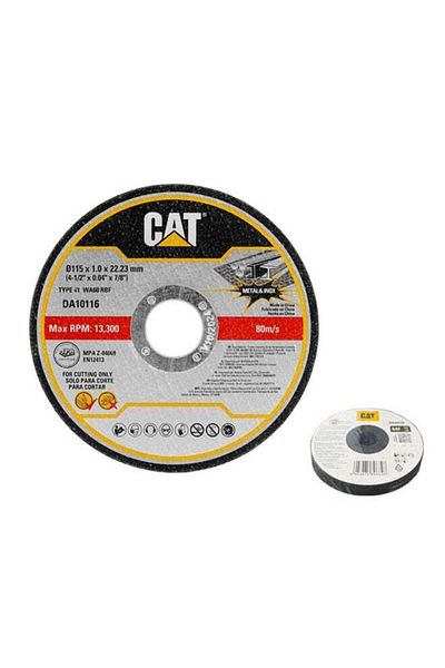 Caterpillar CAT DA10115 Abrasive Flat Metal & INOX Cutting Disc Ø115 4.5" x 1.6mm 10Pcs