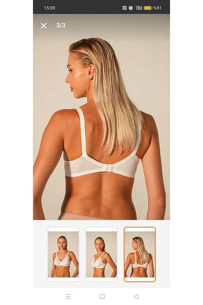 Doğan Women's Ecru Lace Unwired Unpadded Bra