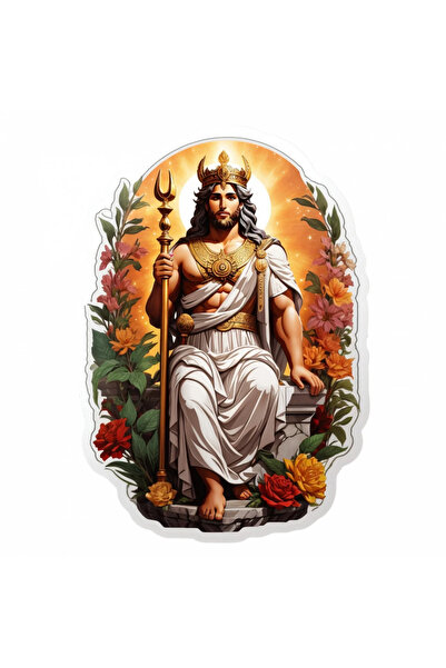 INOVATIX Σετ 8 τεμαχίων, αυτοκόλλητο με τον Έλληνα Θεό σε θρόνο, INOVATIX®. 6...