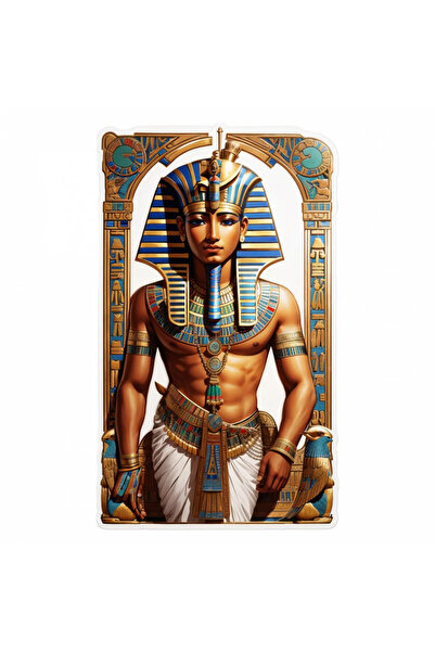 INOVATIX Set de 8 piese, autocolant zeul egiptean Ptah, INOVATIX®. 6 cm