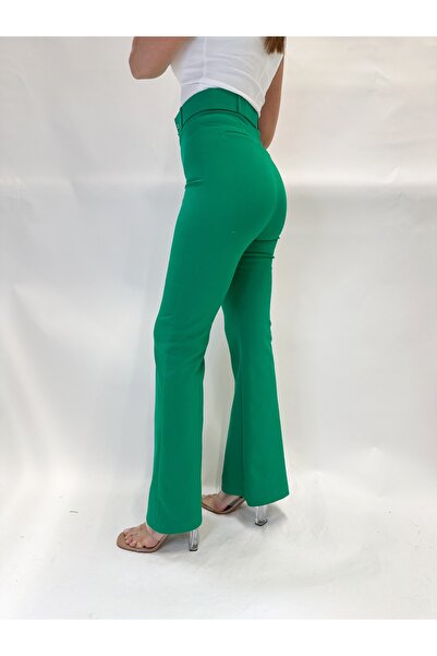 IFASTFASHION High-waisted flared pants with a wide belt – elegance and updated retro style