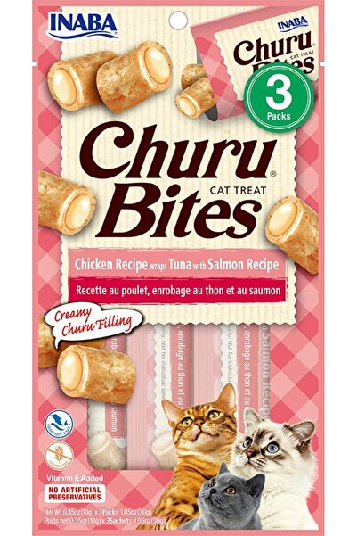 Inaba لفائف دجاج تشورو، وصفة التونة مع السلمون، 30 جم - 3 أكياس لكل عبوة، عبو...