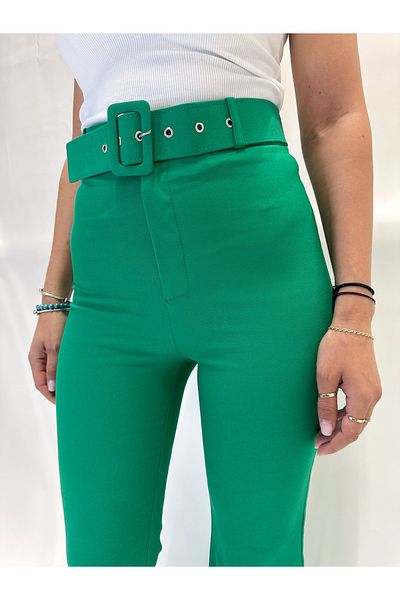 IFASTFASHION High-waisted flared pants with a wide belt – elegance and updated retro style