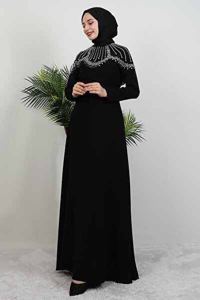 GİYZAMİLA Φόρεμα Nisan Stone Μαύρο