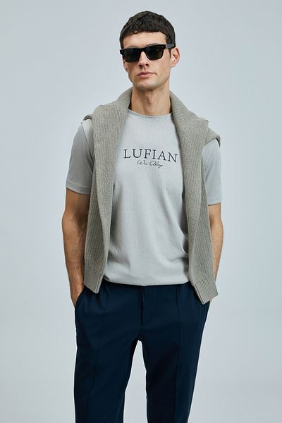 Lufian Love Modern Graphic T-Shirt Beige