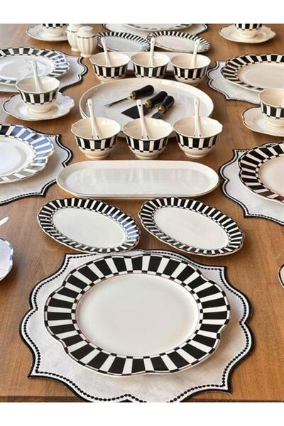 ROSSEV Kahvaltı Takımı Piano 54 Parça 6 Kişilik