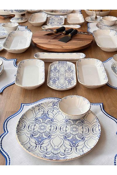 ROSSEV Etnich Breakfast Set for 6 People 58 Pieces