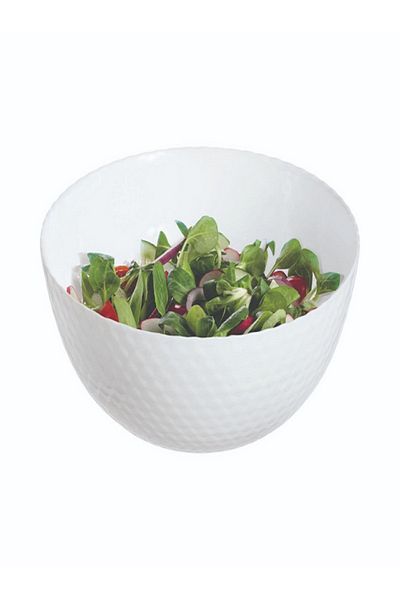 Luminarc Pampille Microwave and Dishwasher Safe Glossy Finish Salad Bowl White 24cm